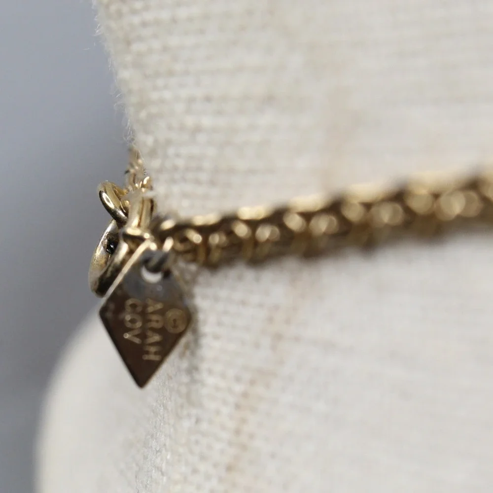 Sarah Coventry Necklace Reversible Floral Leaf Pendant 24in Gold Tone Vintage